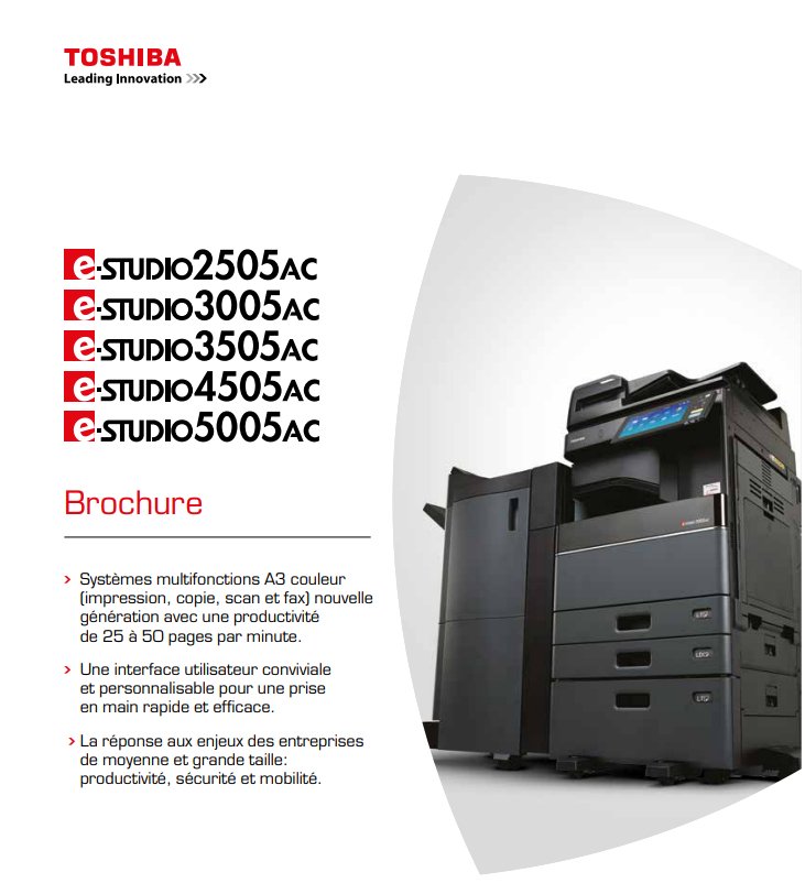 TOSHIBA e-STUDIO 2505 AC - KERA FRANCE TOSHIBA e-STUDIO 2505 AC - KERA FRANCE